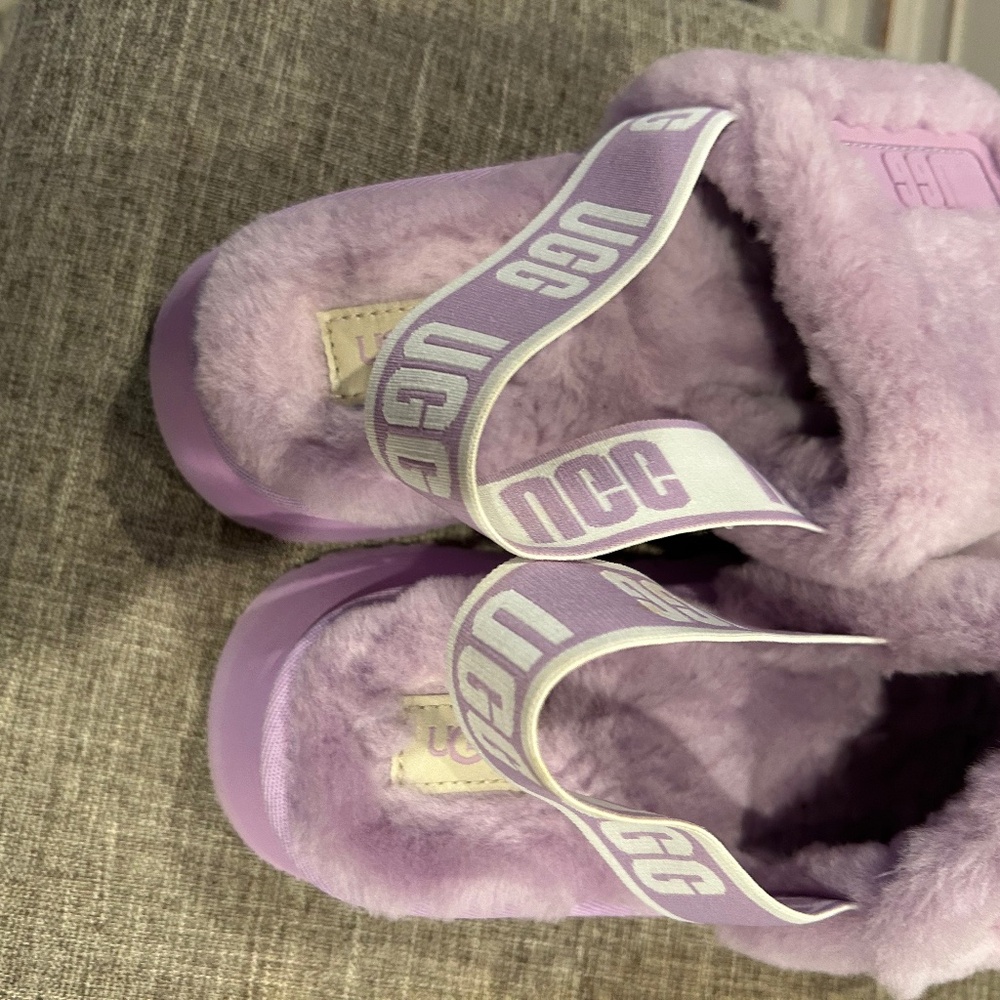 Fluff Yeah Ugg Purple Slingback Slippers Size 9